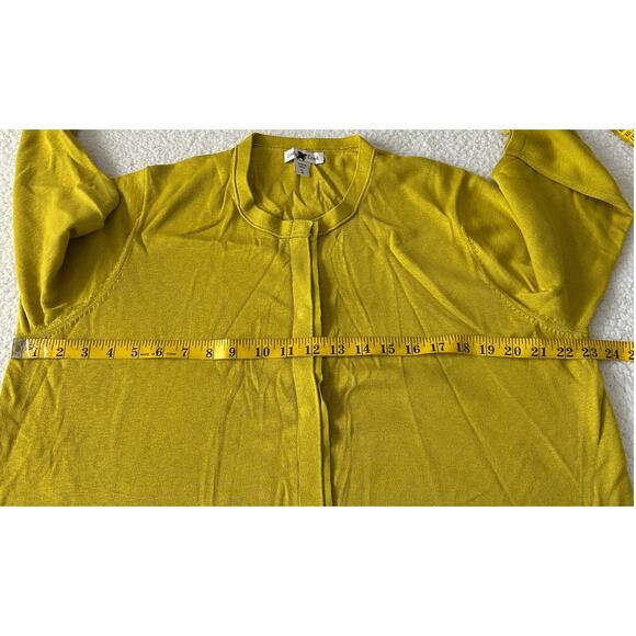Coldwater Creek Sweater Women's Green Cardigan Size 18/1X Silk Blend Button Up - Picture 3 of 8